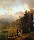 Famous Fishing Paintings - Fishing Party in the Mountains